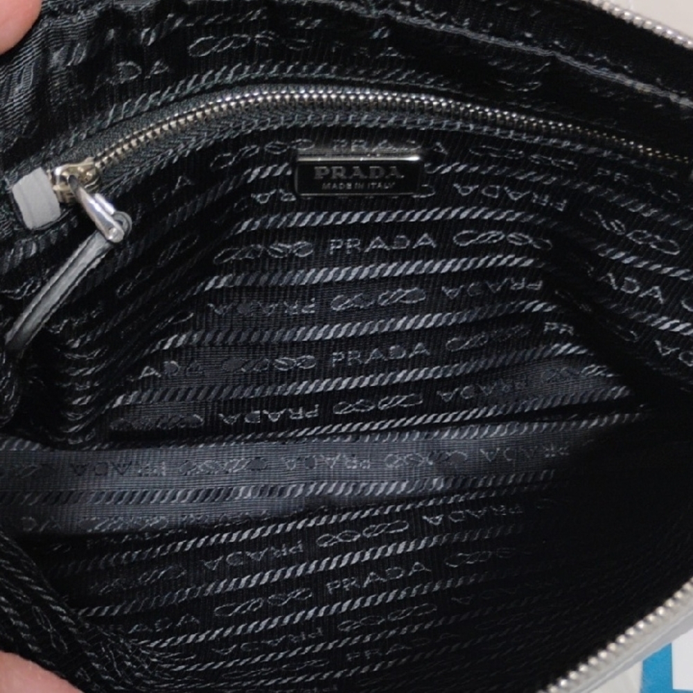 SALE! Prada City Fori Black Leather Perforated Chain Shoulder Bag W Pouch/DB - Picture 13 of 15